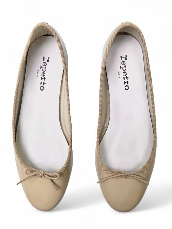 Repetto Shoes - Repetto Cendrillon Patent Leather Ballet Flats in “Sand” - Size 38 EU/Size 7 US